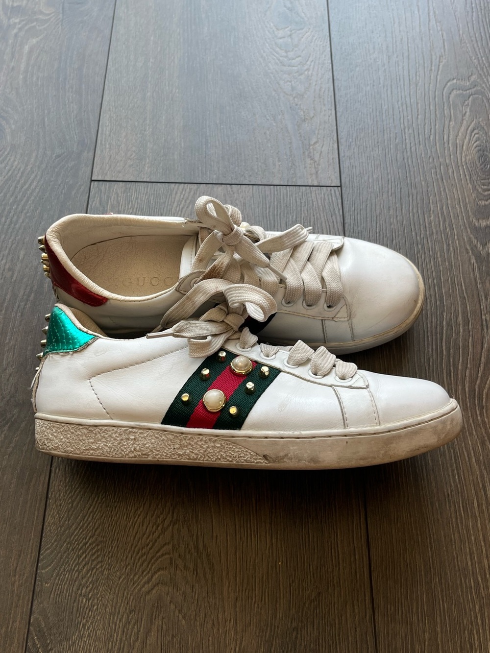 Gucci Ace Studded Leather Sneakers